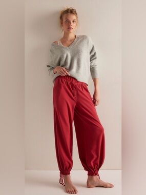 NWT FREE PEOPLE INTIMATELY DON'T LOOK BACK LOUNGE PANTS DEEP CHERRY